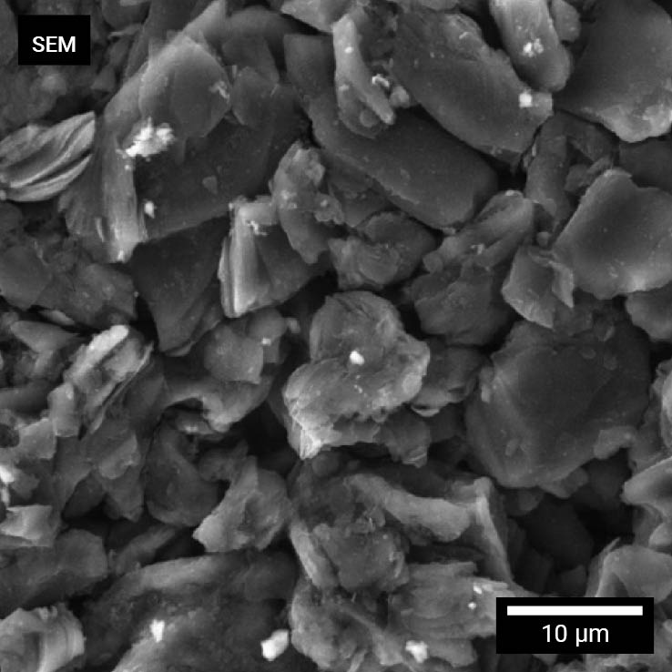 SEM imaging of metal contaminants on graphite anode