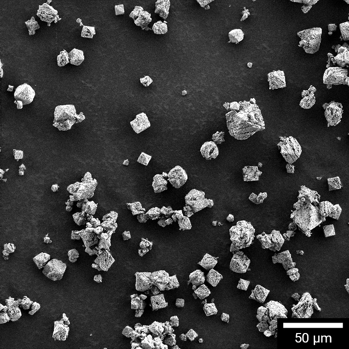 SEM overview of Ni-based powder particle shapes