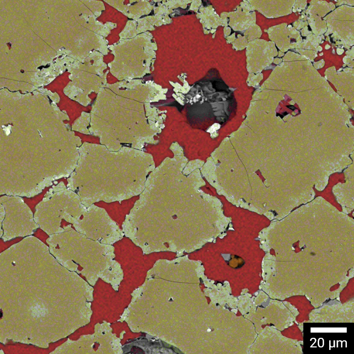 Elemental map of alloy contaminant in black mass
