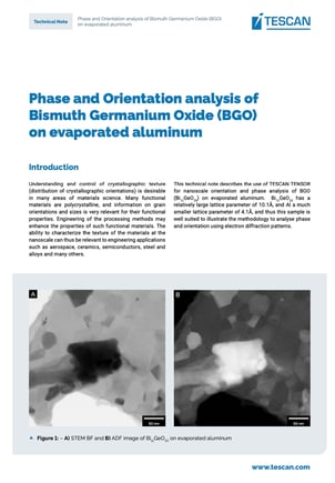 Phase and Orientation Analysis of Bismuth Germanium Oxide (BGO) on Evaporated Aluminum